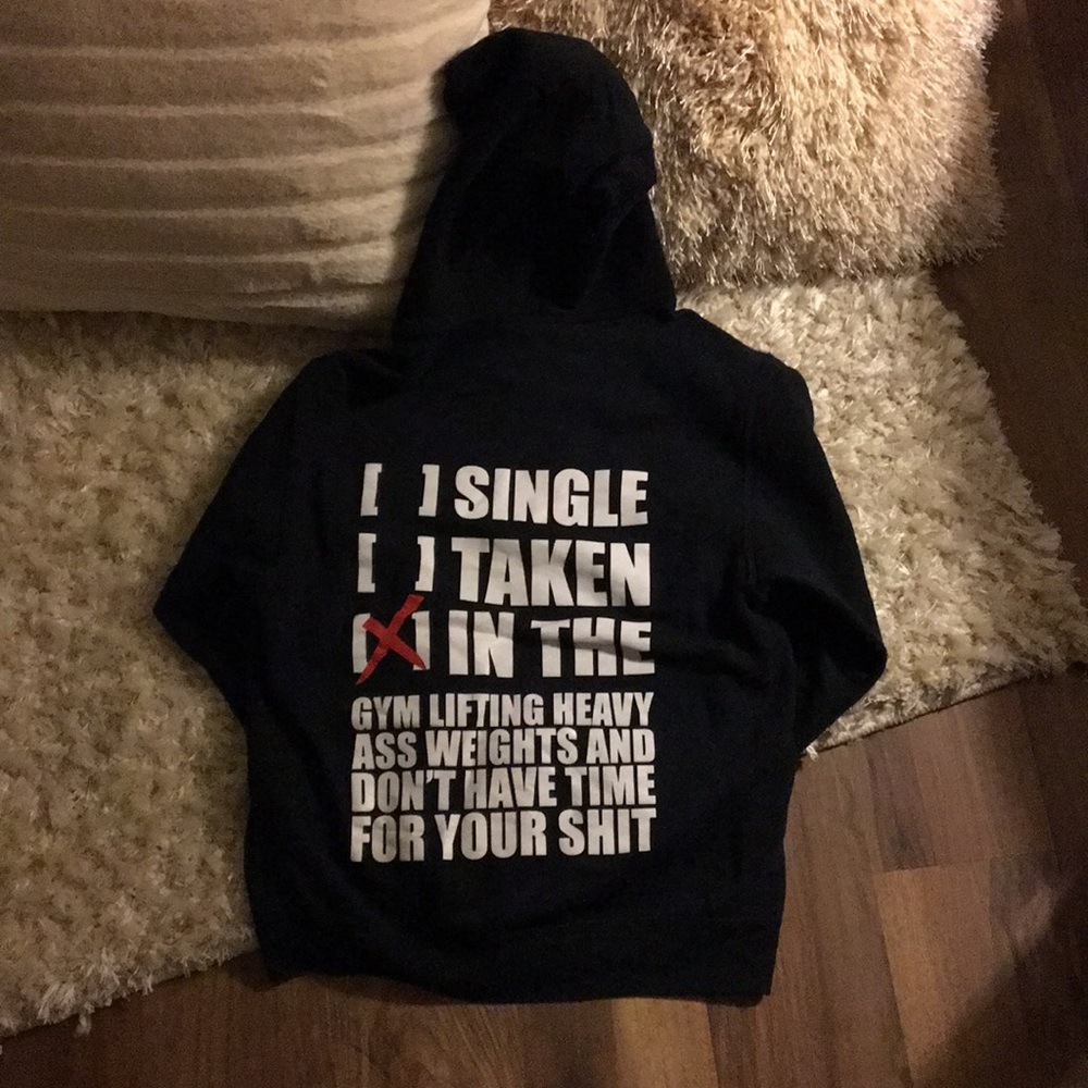 Black gym sweatshirt